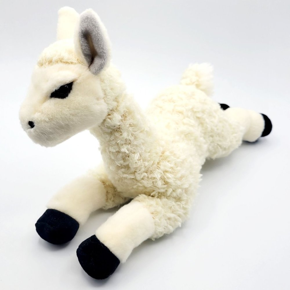 Aurora Cream Flopsie Llama Stuffed Animal Realistic Plush Cream Zoo Farm 12"